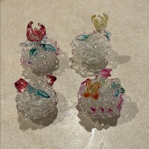 Set of 4  blown hand spun blown glass does not include shipping and handling